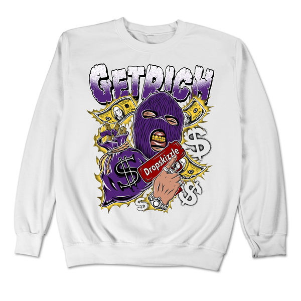 Field Purple 12s DropSkizzle Unisex Sweatshirt Get Rich Graphic