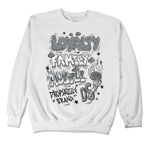 Black Canvas 4s DropSkizzle Unisex Sweatshirt Loyalty Family Hustle Graphic