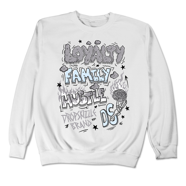 Cement Grey 11s DropSkizzle Unisex Sweatshirt Loyalty Family Hustle Graphic