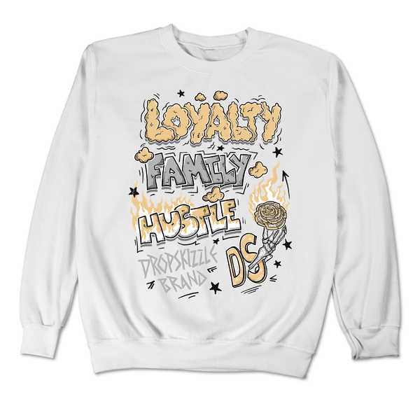 Gratitude 11s DropSkizzle Unisex Sweatshirt Loyalty Family Hustle Graphic