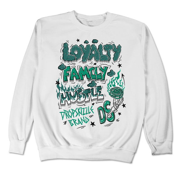 Bicoastal 3s DropSkizzle Unisex Sweatshirt Loyalty Family Hustle Graphic