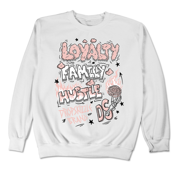 Legend Pink 11s DropSkizzle Unisex Sweatshirt Loyalty Family Hustle Graphic