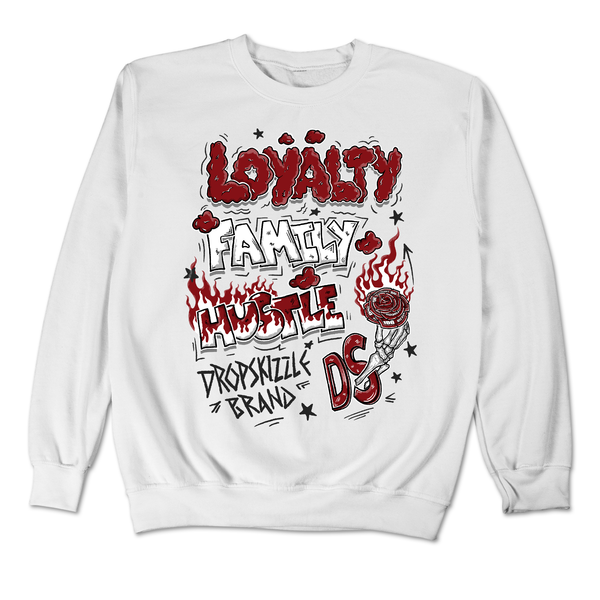 Red Taxi 12s DropSkizzle Unisex Sweatshirt Loyalty Family Hustle Graphic