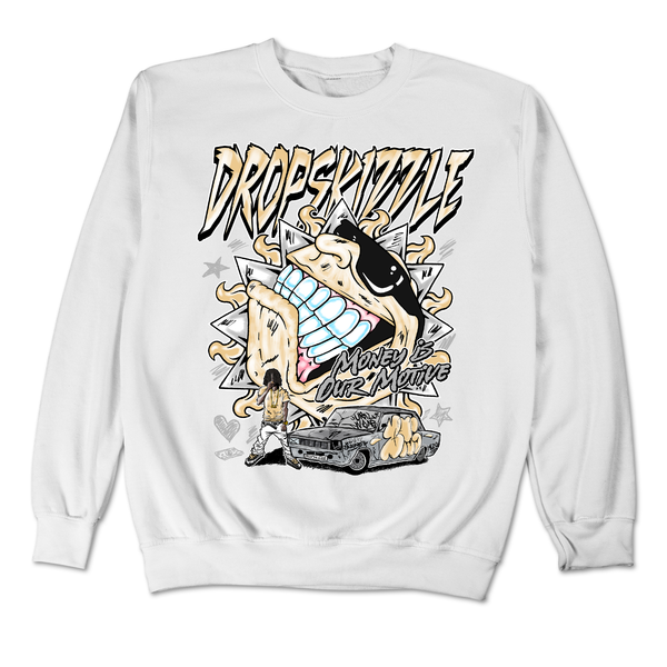 Gratitude 11s DropSkizzle Unisex Sweatshirt Money Is Our Motive Graphic