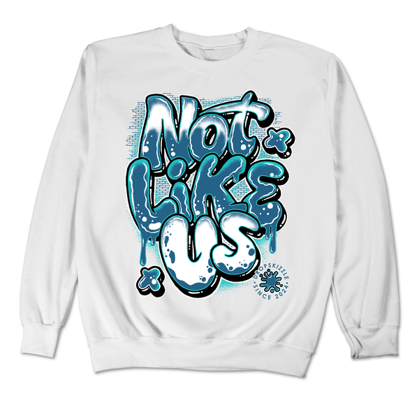 Military Blue 4s DropSkizzle Unisex Sweatshirt Not Like Us Graphic