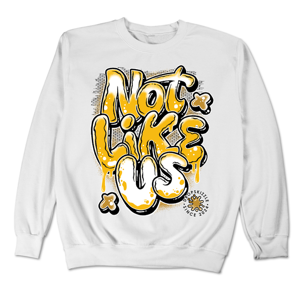 Yellow Ochre 6s DropSkizzle Unisex Sweatshirt Not Like Us Graphic