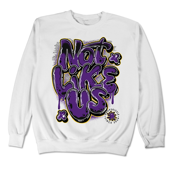 Field Purple 12s DropSkizzle Unisex Sweatshirt Not Like Us Graphic