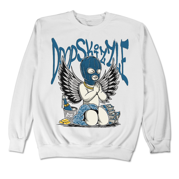 Military Blue 4s DropSkizzle Unisex Sweatshirt Pray For Me Graphic