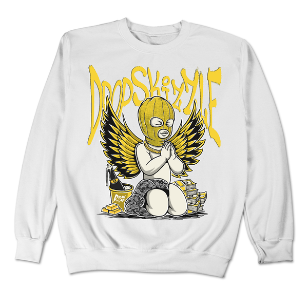 Yellow Thunder 4s DropSkizzle Unisex Sweatshirt Pray For Me Graphic