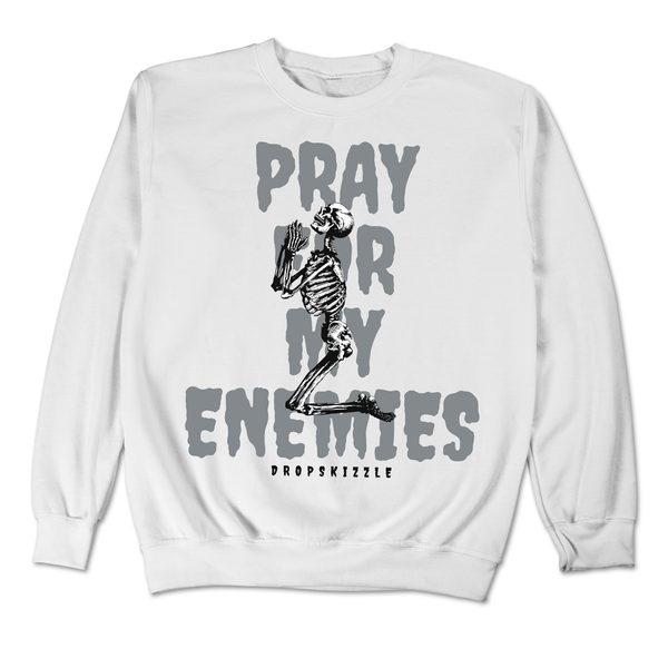 Black Canvas 4s DropSkizzle Unisex Sweatshirt Pray For My Enemies 2 Graphic