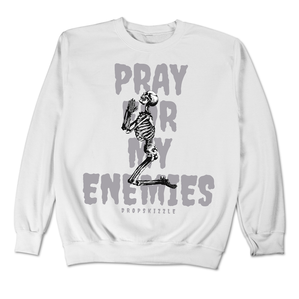 Cement Grey 11s DropSkizzle Unisex Sweatshirt Pray For My Enemies 2 Graphic