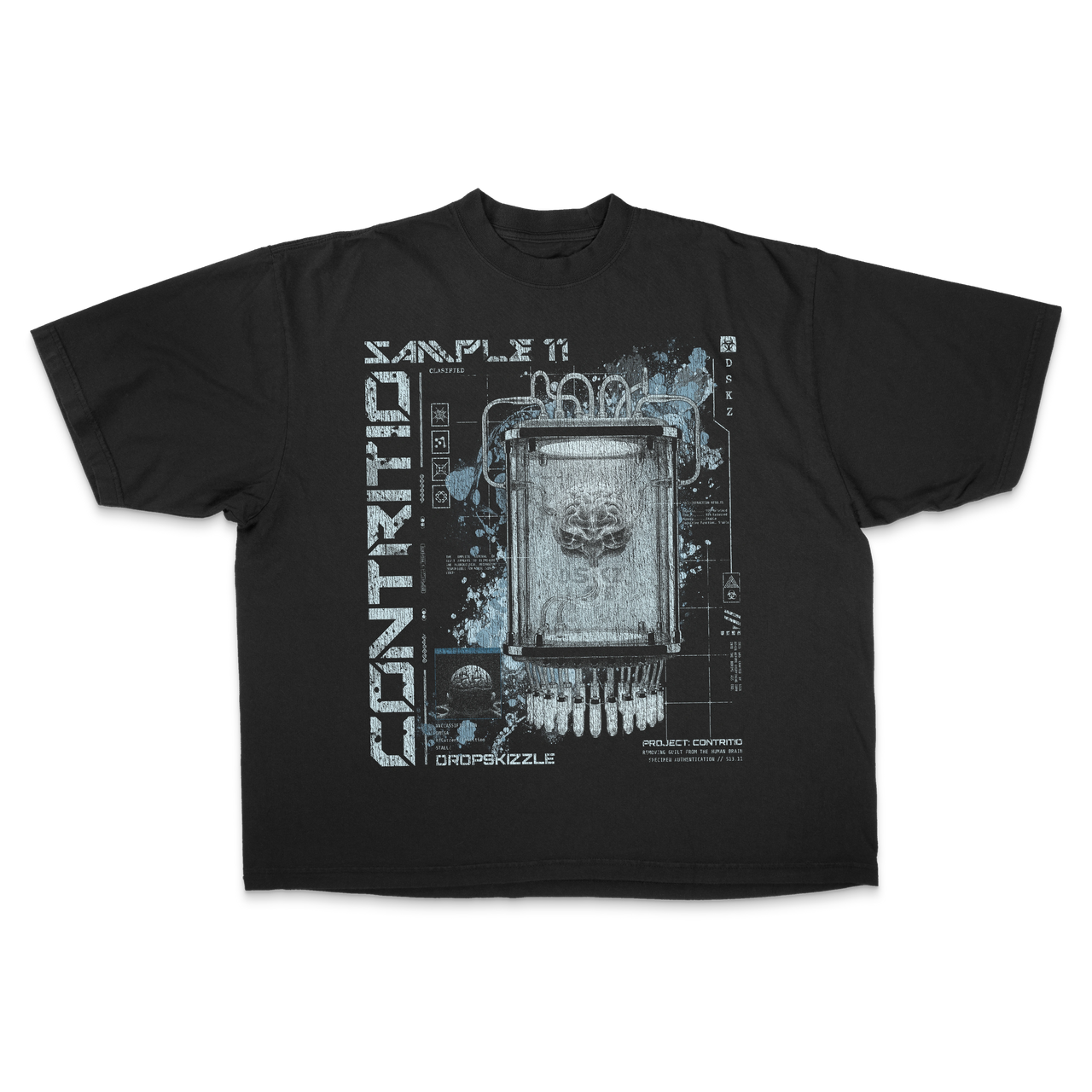 DropSkizzle S13 Contritio Boxy Shirt - Y2K Gothic Tee