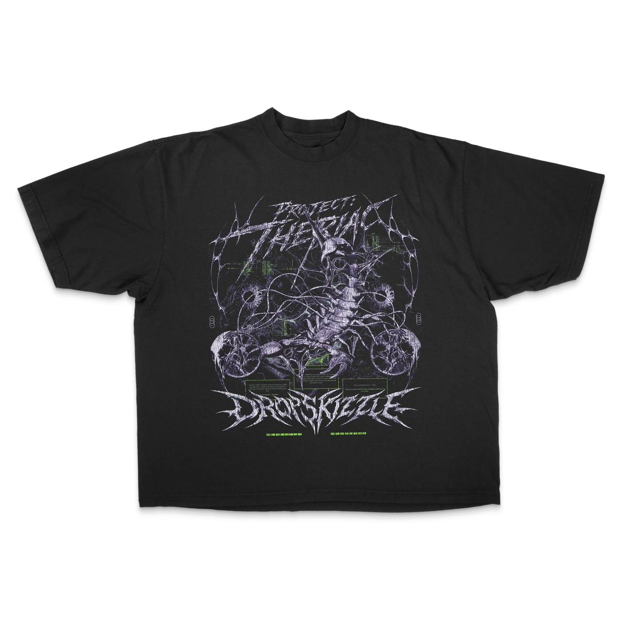 DropSkizzle S13 THERIAC Boxy Shirt - Y2K Gothic Tee