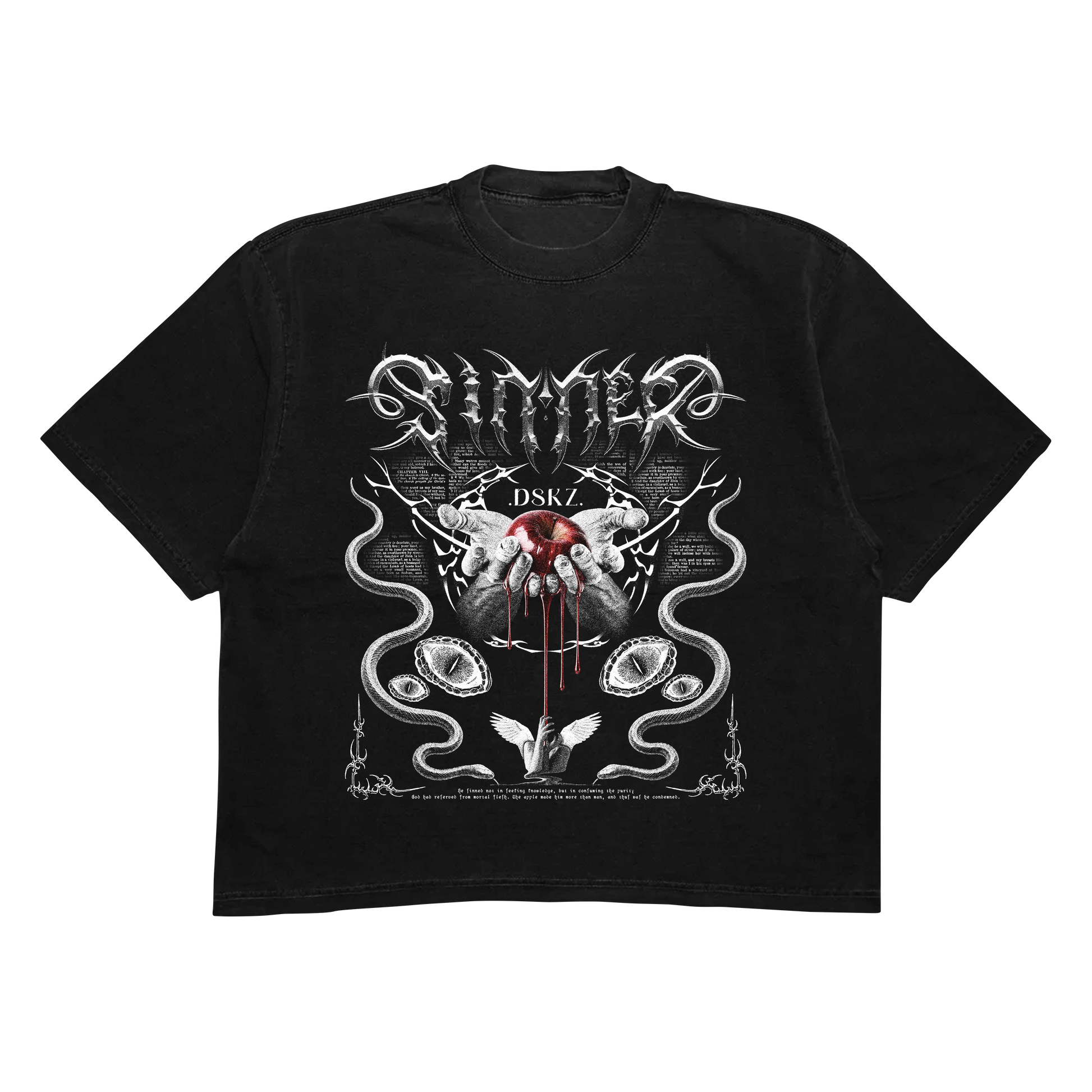 DropSkizzle S13 Sinner Boxy Shirt - Y2K Gothic Tee