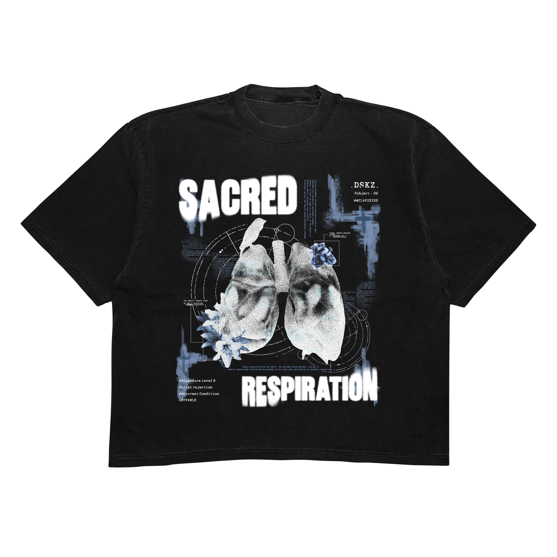 DropSkizzle S13 Sacred Respiration Boxy Shirt - Y2K Gothic Tee