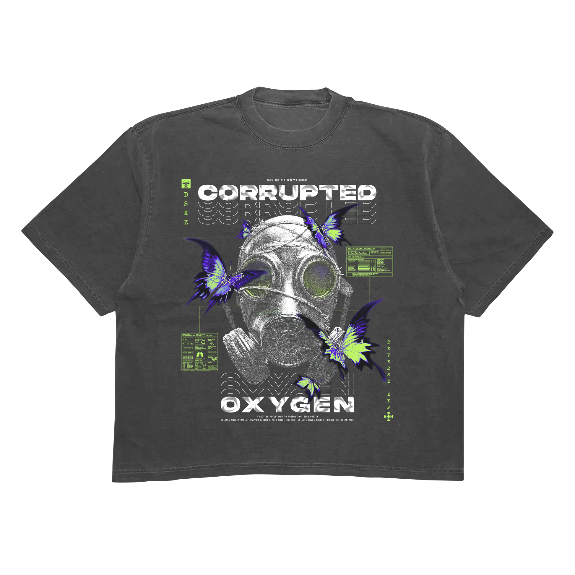 DropSkizzle S13 Corrupted Oxygen Boxy Shirt - Y2K Gothic Tee