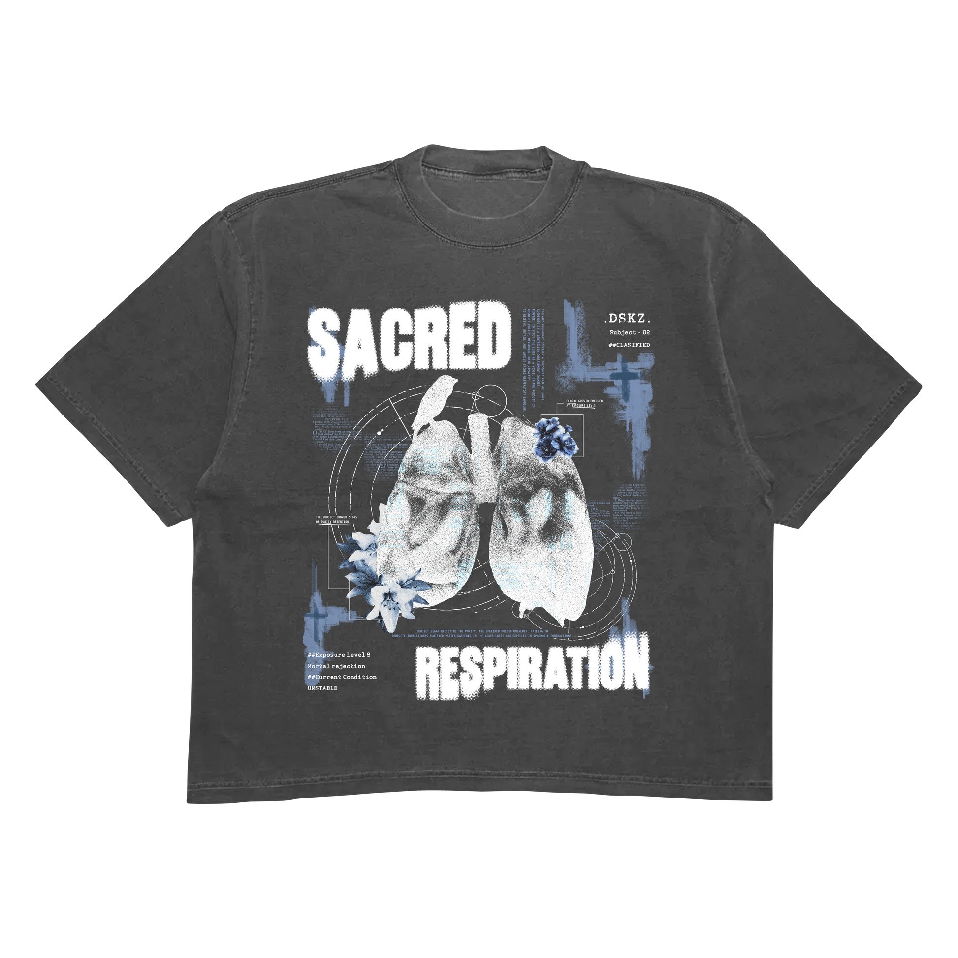 DropSkizzle S13 Sacred Respiration Boxy Shirt - Y2K Gothic Tee