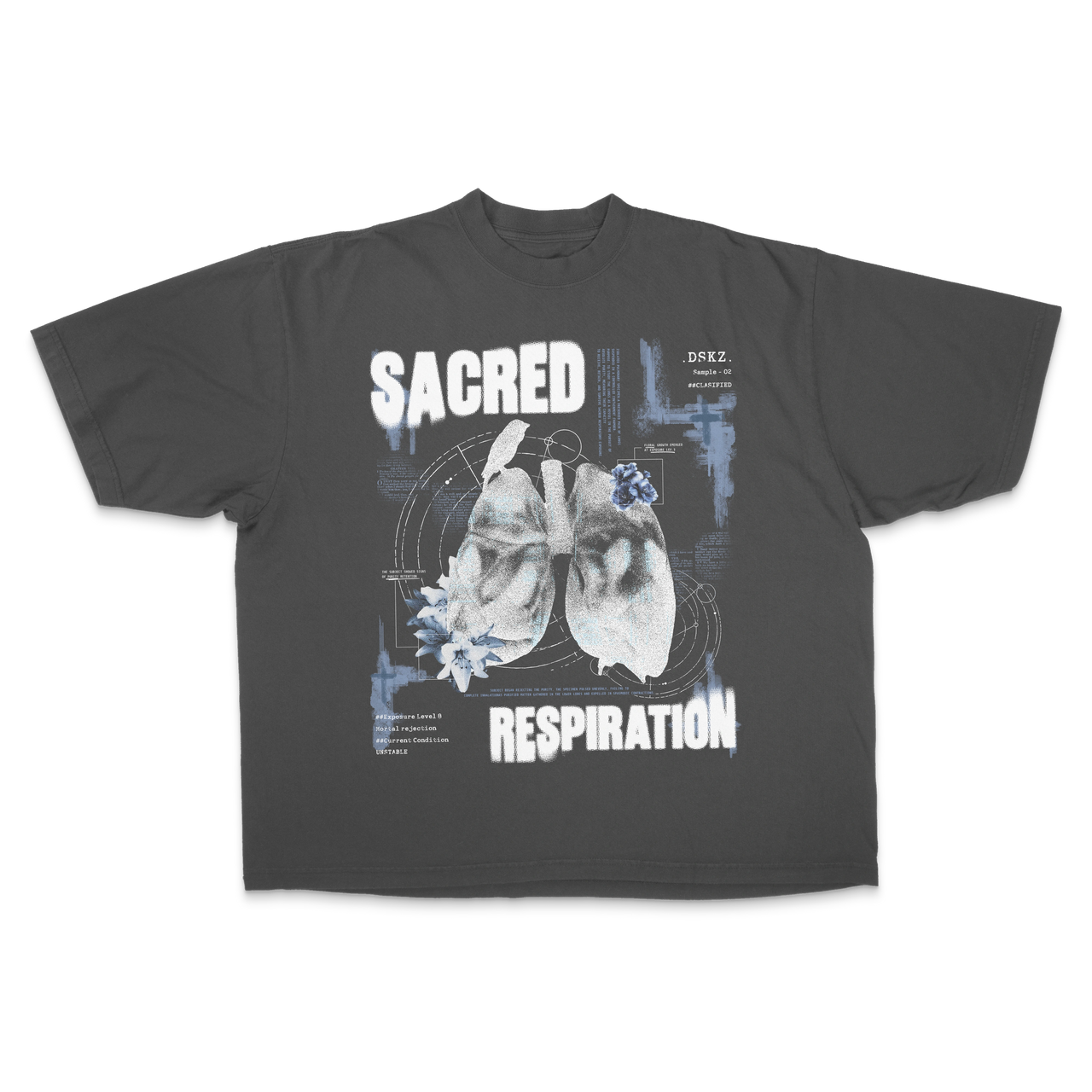DropSkizzle S13 Sacred Respiration Boxy Shirt - Y2K Gothic Tee
