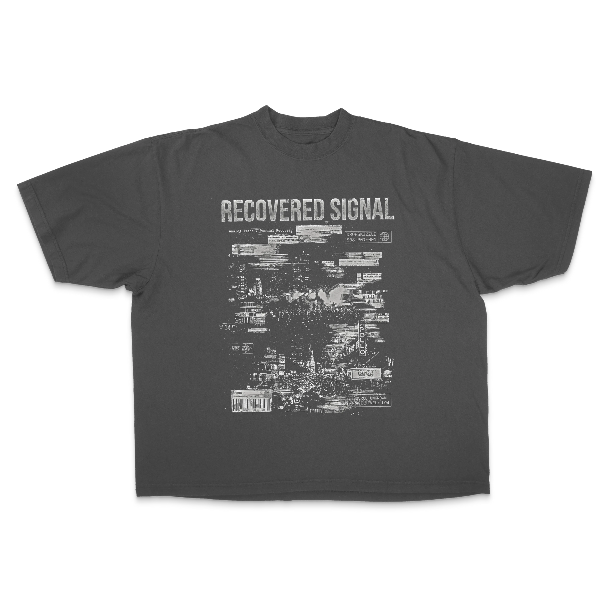 DropSkizzle S08 Recovered Signal Boxy Shirt - Y2K Vintage Tee