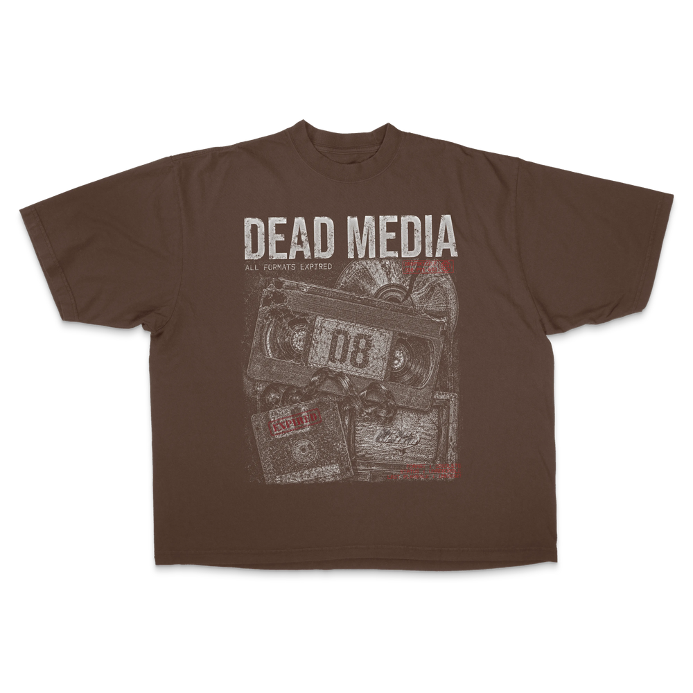 DropSkizzle Dead Media Boxy Shirt - Y2K Vintage Tee