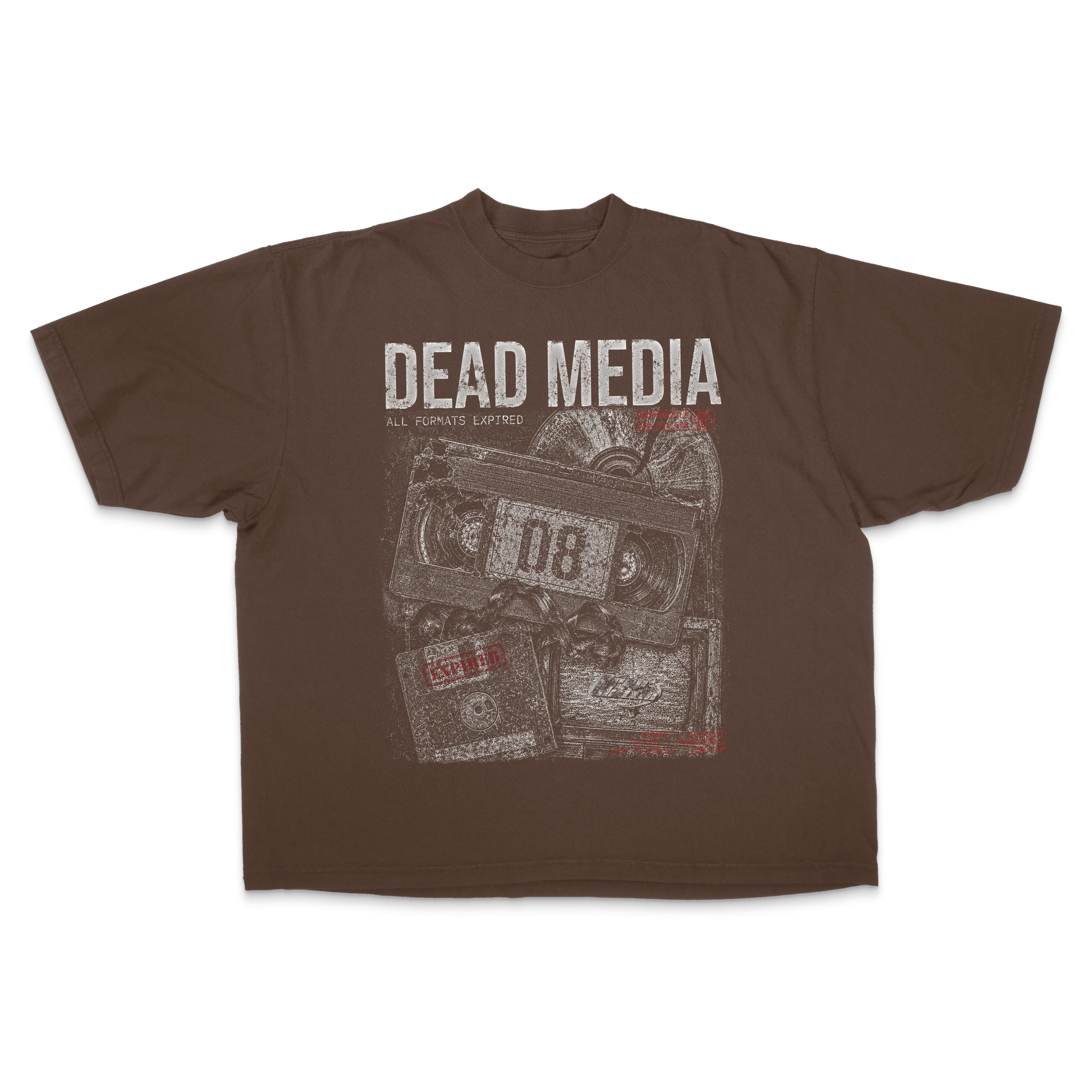 DropSkizzle Dead Media Boxy Shirt - Y2K Vintage Tee