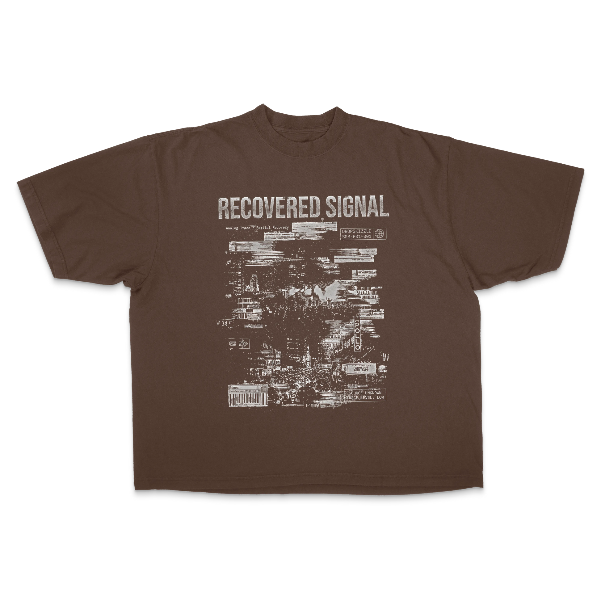 DropSkizzle S08 Recovered Signal Boxy Shirt - Y2K Vintage Tee
