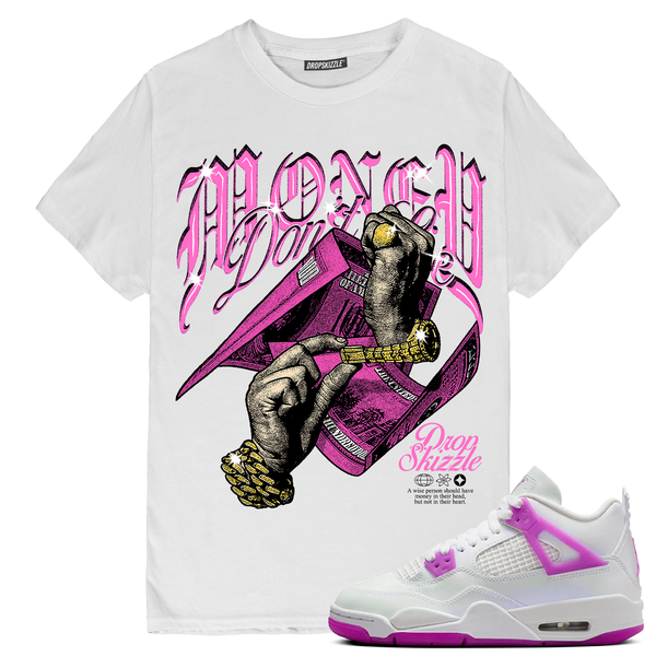 Hyper Violet 4s DropSkizzle Unisex T-Shirt Money Don't Lie 2 Graphic Tee